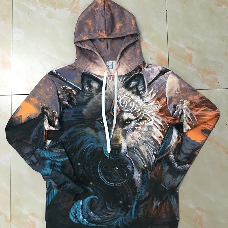 Wolf Warrior by SunimaArt толстовки унисекс толстовки с капюшоном Прямая поставка худи с животными Брендовые спортивные костюмы пуловер Мужское пальто