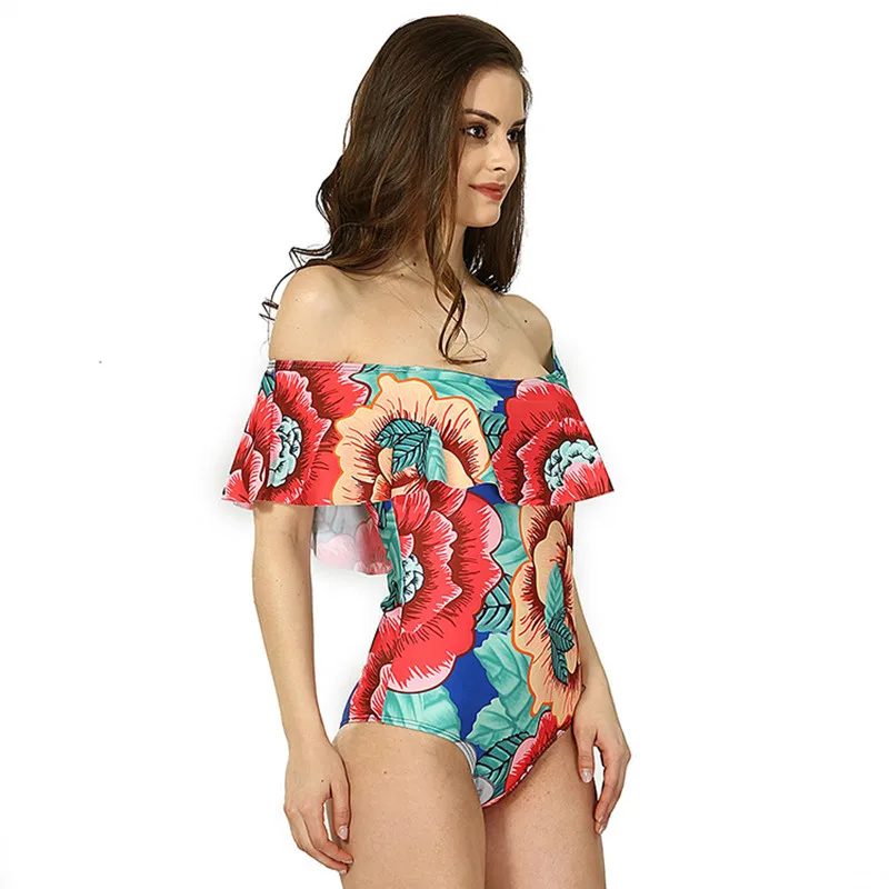 Цветочный Печати One Piece Купальники Сексуальные Бразильские Бикини Серфинг