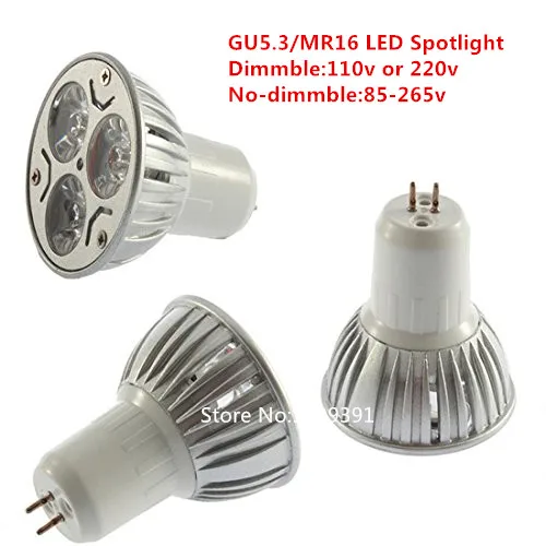 1 шт. Новый Диммируемый led Gu5.3/MR16 110 В 220 в 85-265 9 Вт EPISTAR LED теплый белый/чистый
