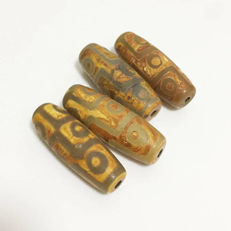 1pc yellow color 40 мм Ретро 9-глазые натуральные тибетские бусины дзи Агаты DIY ювелирные аксессуары каменные бусины античные Агаты бусины для женщин и мужчин - Цвет: 1pc yellow color