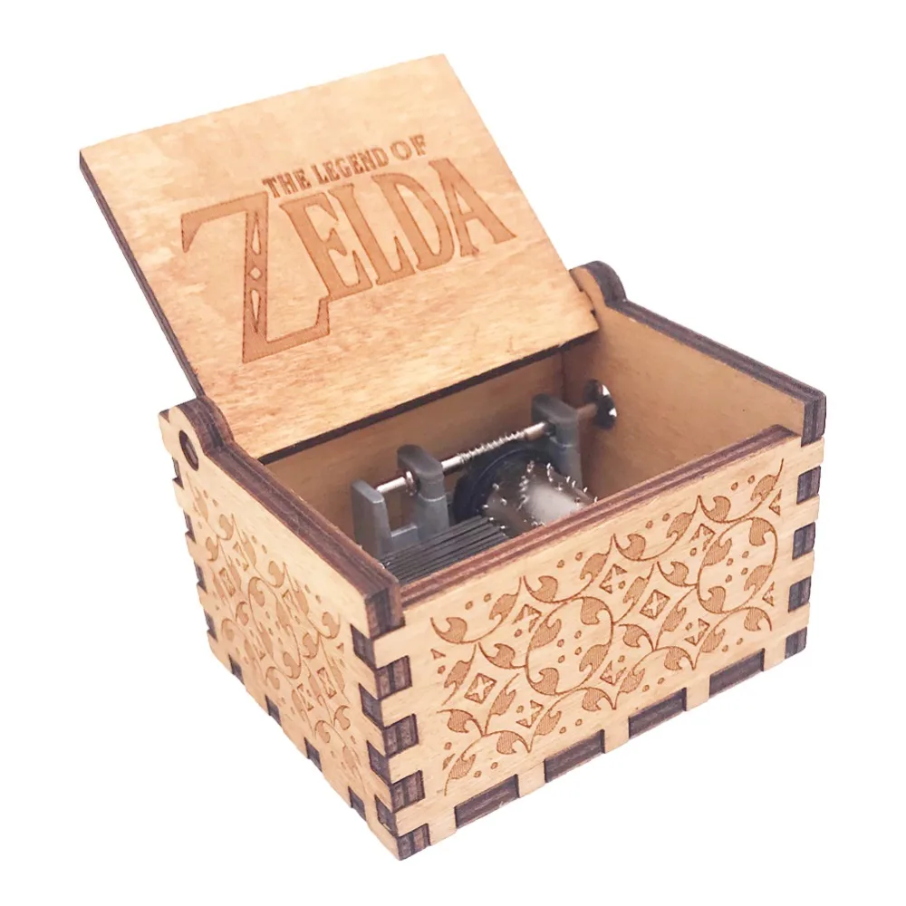 Легенда Zelda музыкальная шкатулка рукоятка музыкальная шкатулка резного дерева музыкальный подарок Рождественский подарок, играть Zelda: песня штормы от Окарины время