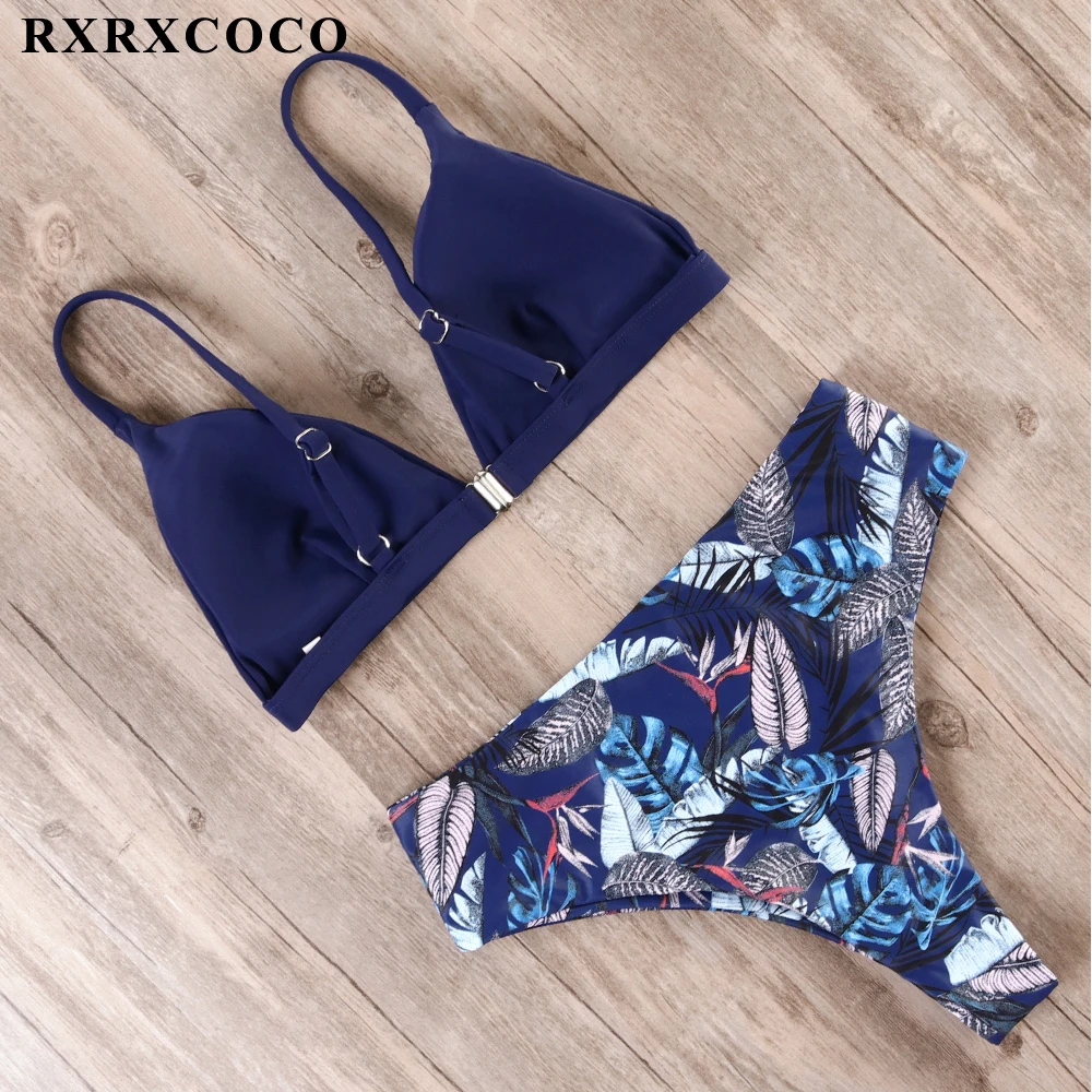 RXRXCOCO, сексуальное бикини с принтом,, горячий купальник, женский купальник, стринги, набор Пуш-ап бикини, высокая талия, купальники, костюмы для купания