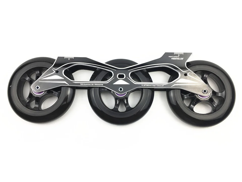 260mm Powerslide Frame& 3* 110 mm 85A Wheels& Bearings for Inline Speed Skating Skates Base for Adult Kids Men Skates DJ68