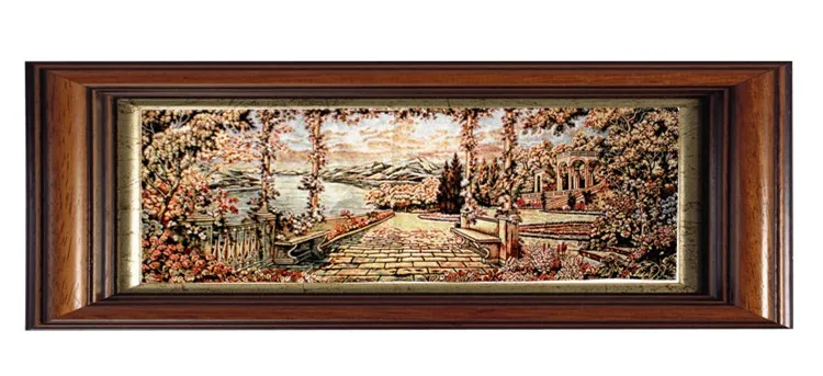 Бельгийский жаккардовый гобелен, "Como lake", картина для гостиной, 70*210 см, GT-KMH006