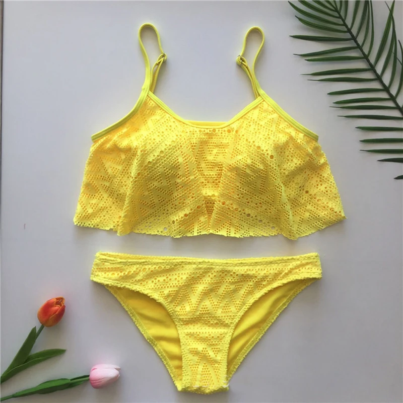 2018 купальный костюм с пуш-ап однотонный комплект бикини сексуальный купальник