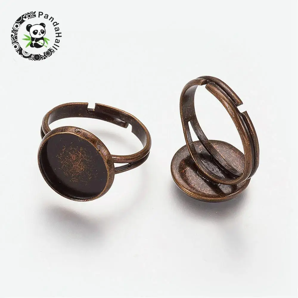 

Brass Ring Components, Pad Ring Findings, For Antique Rings Making, Adjustable, Antique Bronze Color, Size:Ring: about 17mm