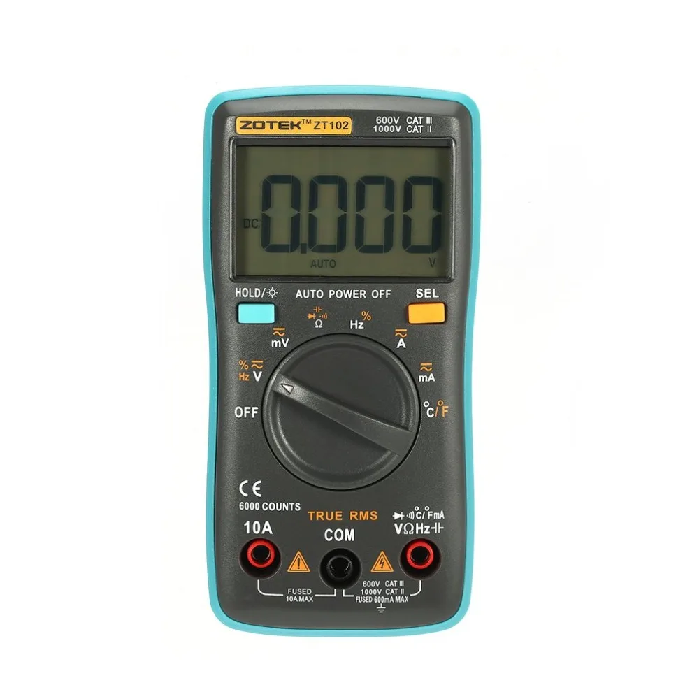Цифровой мультиметр ZOTEK ZT102 J15C17 6000 отсчетов Автоматический диапазон|Инструмент| |