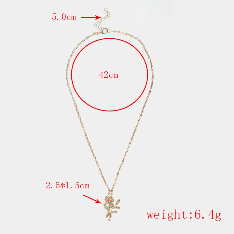 Doreen Box милая подвеска в виде цветка розы цепочка ожерелье золотого цвета