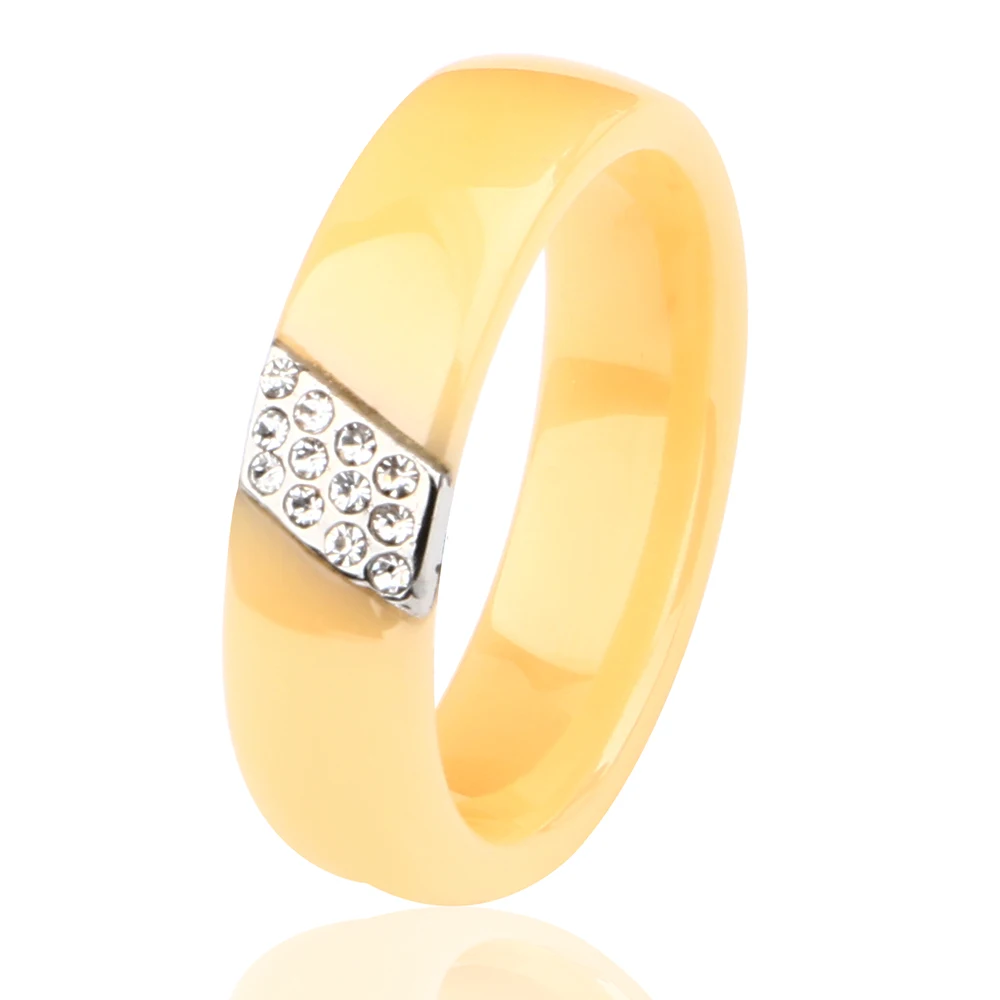 Новое модное голубое розовое желтое керамическое кольцо для женщин с блестящим