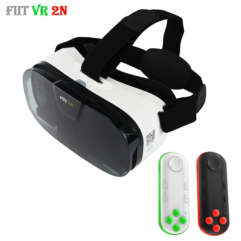 

Гарнитура виртуальной реальности Fiit 2N 3D, es VR, 120 FOV видео, картонный шлем из стекла Google для телефона 4-6 '+ пульт дистанционного управления