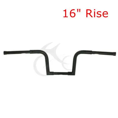 Black 16 inch Rise Мотоцикл 1-1/" широкий руль для мотоцикла бары жира руль для Harley Softail Sportster XL883 1200 FLST FXST изготовленный на заказ - Цвет: Black 16 inch Rise