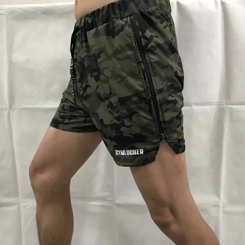 GYMLOCKER Camouflage Shorts Men's Casual Shorts Gyms Sporting Breathable Comfortable Shorts Homme Bodybuilding Bermuda Masculina