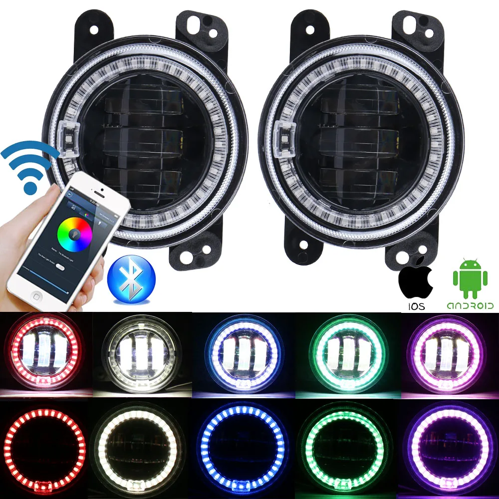 4 ''автозапчасти RGB ангельские глазки приложение управления автомобильный