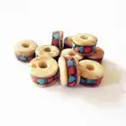 50 шт. тибетская смазанная Яком кость плоская продолговатая бусина 10-11 мм из Тибета традиционные ремесла TSB0178