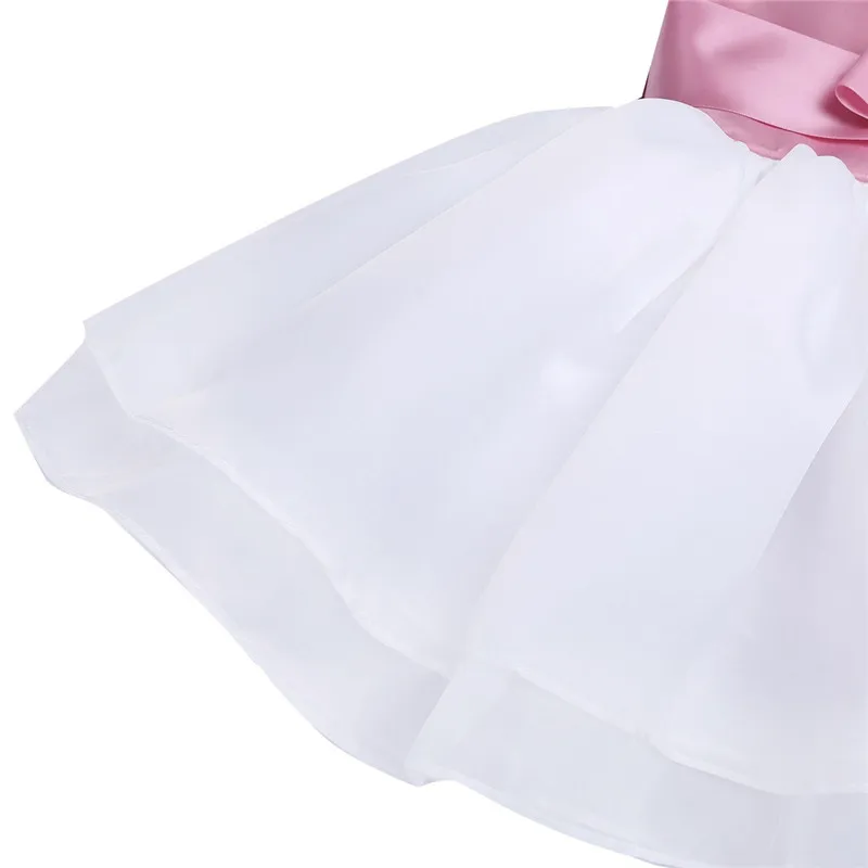 Платье с цветочным узором для девочек платье маленьких Одежда жемчужинами на