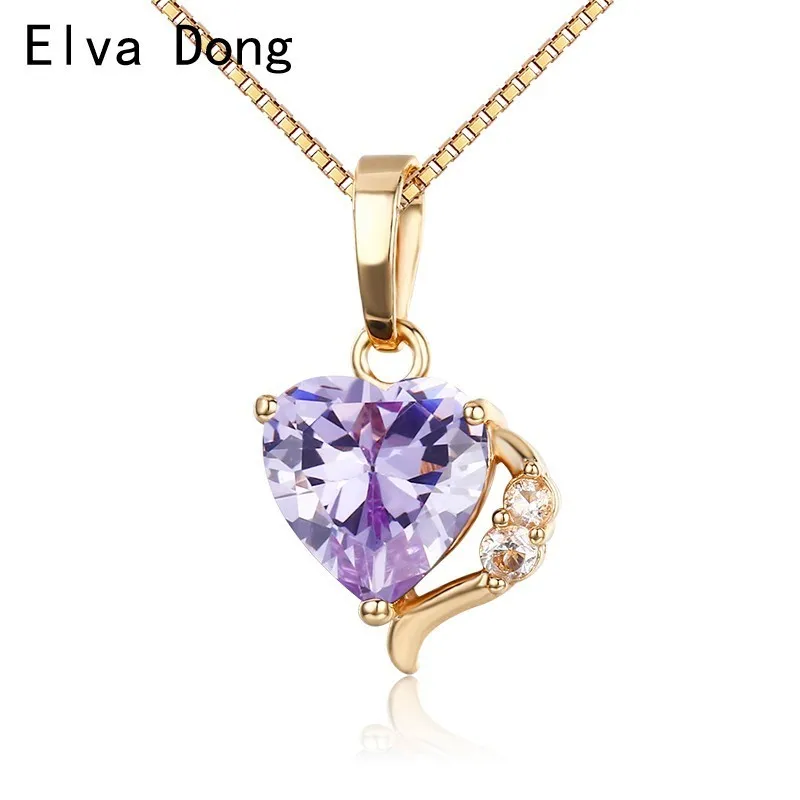 Очаровательная подвеска с фиолетовым фианитом красивое короткое ожерелье чокер