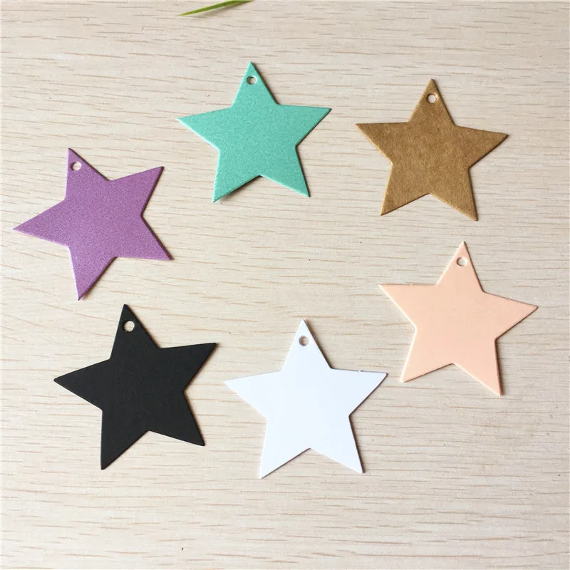 

Pentagram New Arrival Kraft Paper Cardboard Hang Tags Jewelry Gift Boxes Tag High Quality Price Tag Accept Custom Logo 100Pcs