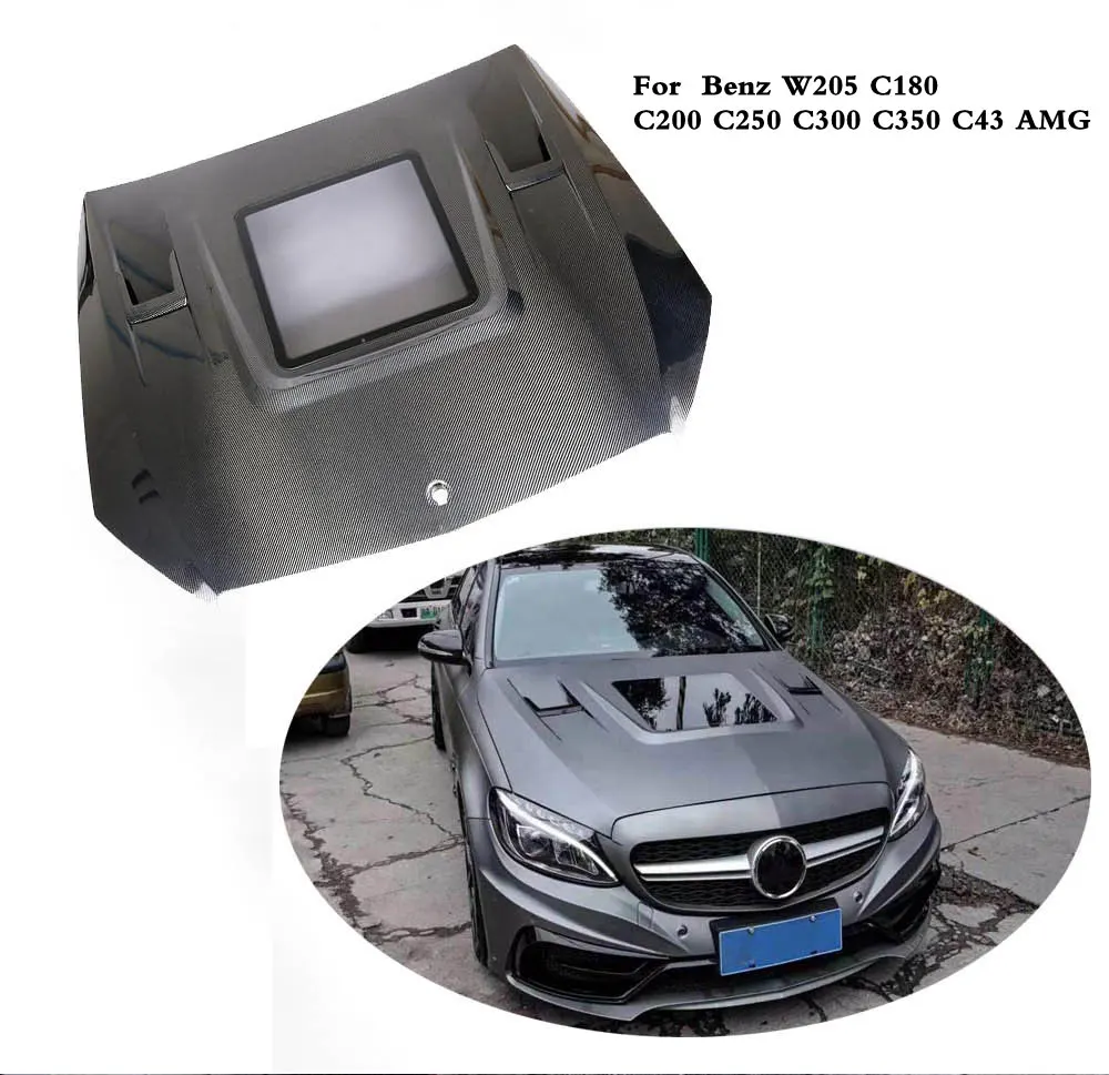Автомобильный передний чехол капота авто капот двигателя для Benz c-класса W205 C180 C200 C250 C300 C350 C43 AMG C63 AMG- углеродного волокна