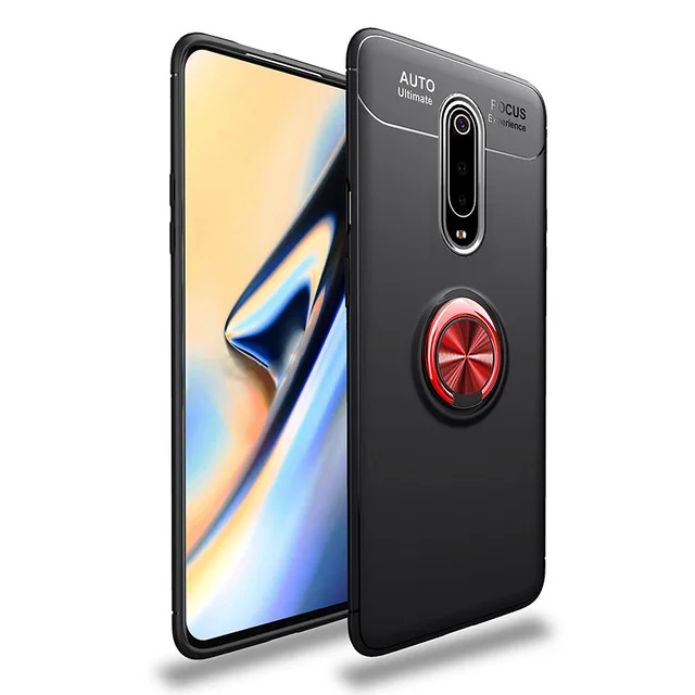 Black-Red KEYSION Shockproof Armor Case for Xiaomi Mi 9T Pro 9 SE K20 Stand Holder Car Ring TPU Phone Cover for Redmi K20 Pro Note 7S Y3 - Цвет: Black-Red