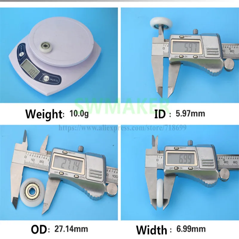 SWMAKER 6*27*7 мм 3 d печатная машина нейлоновый мешок пластиковый пакет фотоподшипник