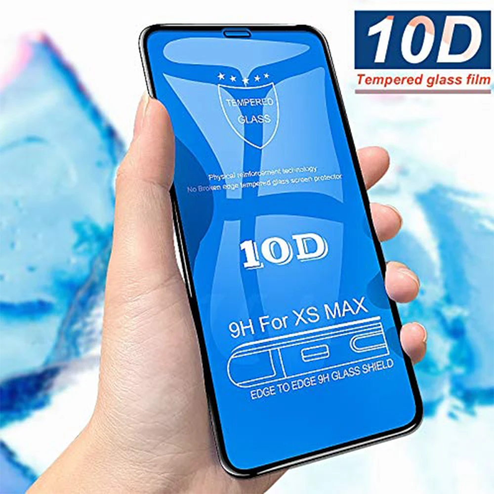 NYFundas 10D полное покрытие закаленное стекло для iphone XS MAX XR Защитная пленка экрана 8 7 6