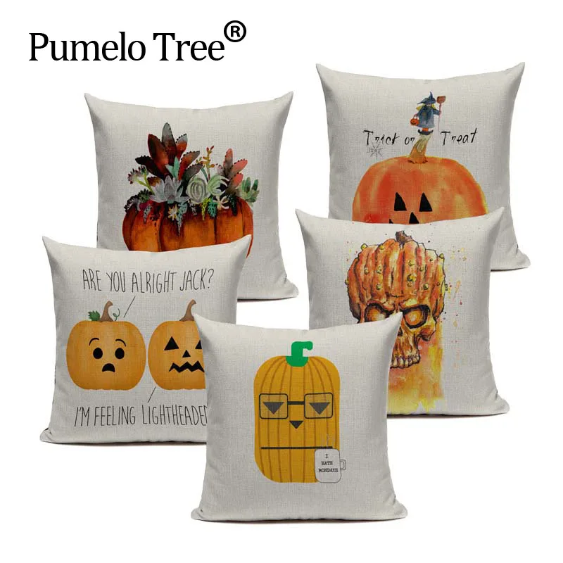 Высокое качество акварельные подушки тыквы покрытие сердце домашние украшения