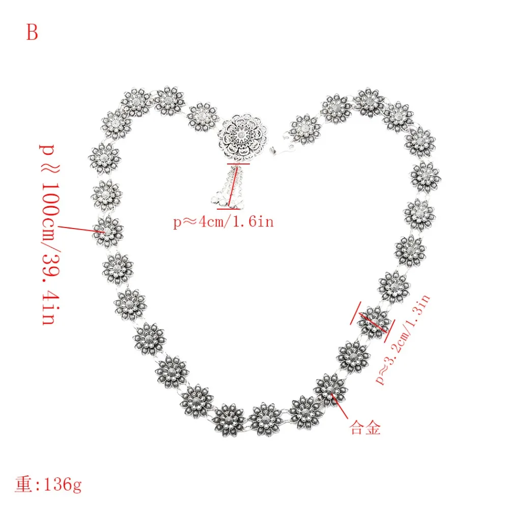 Винтажный цветной резной цветок розы сексуальная цепочка на талию