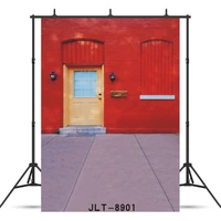 vinyl photographic background customized red house door for wedding baby shower portrait backdrop photocall booth studio