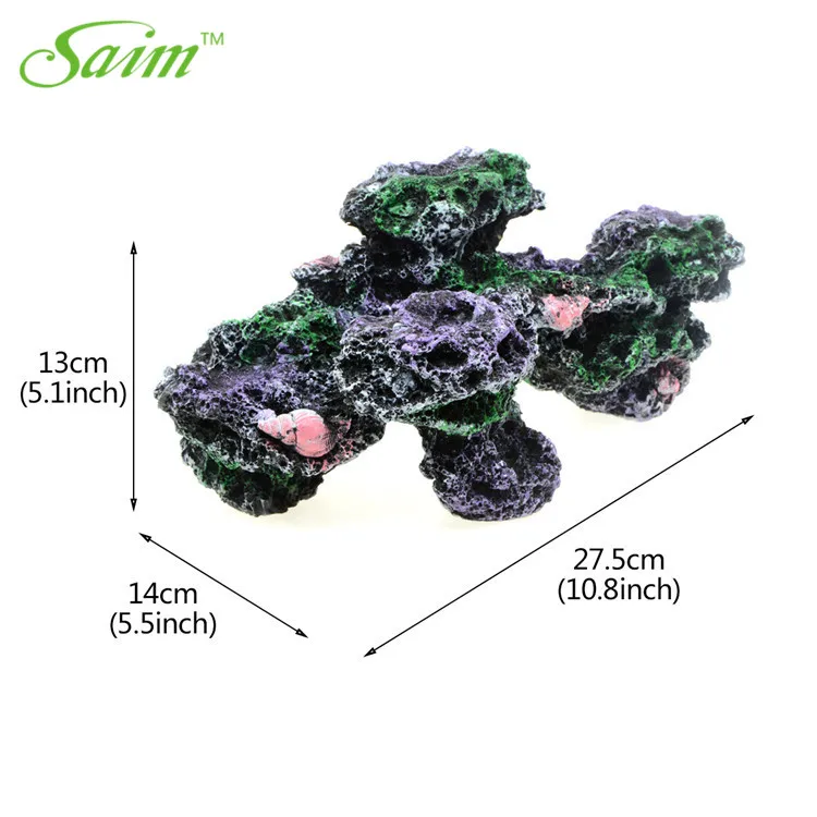 aquarium coral reef Saim 10.8" Aquariums Accessories Artificial Coral Reef Coral Reef Shell Stones Fish Tank Decoration Aquarium Resin Coral Decor - Цвет: aquarium coral reef