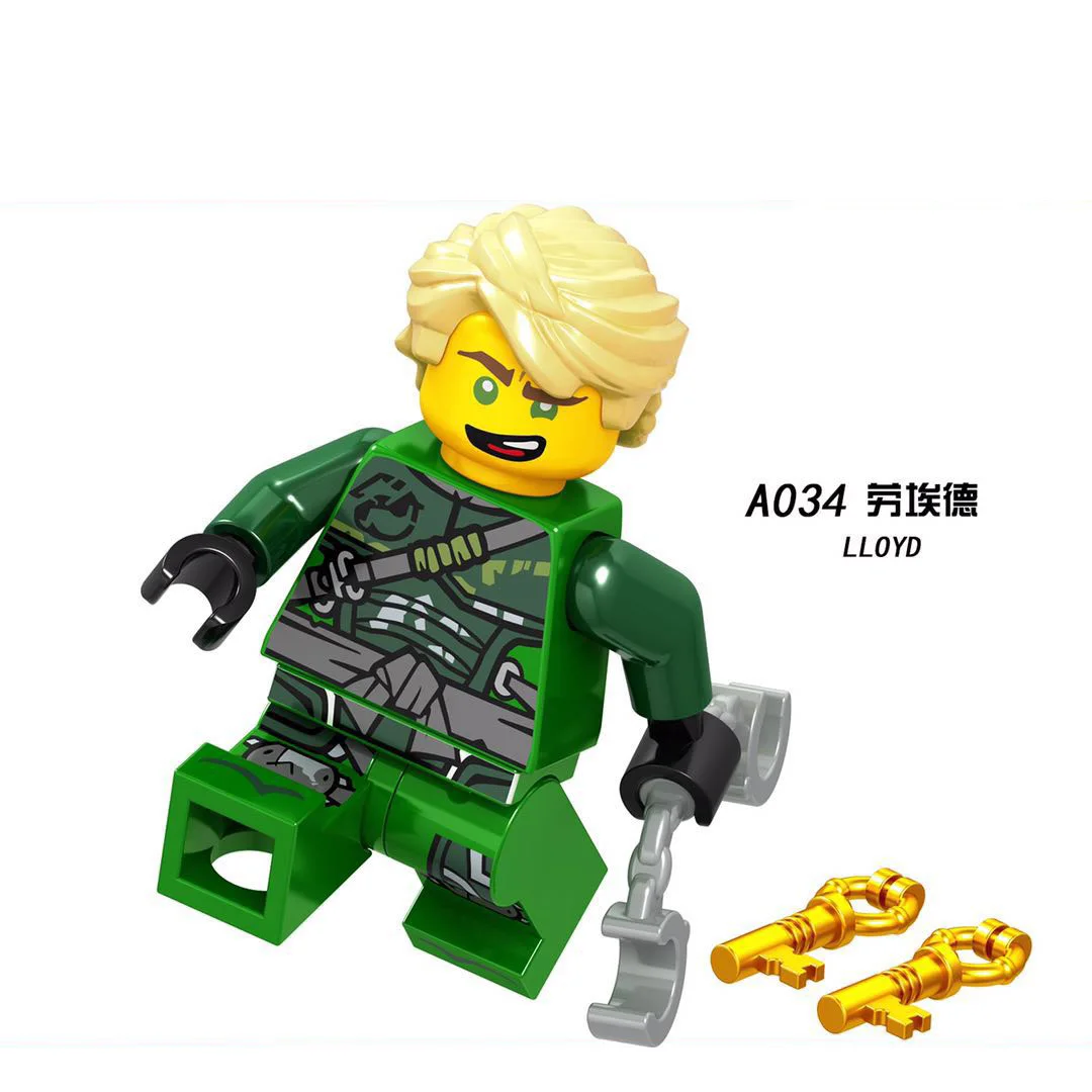 Серебристый Для мотоцикла ниндзя, фигурки, Kai Jay Zane Nya Lloyd Garmadon WU с оружием, строительные блоки, кирпичи, игрушки - Цвет: Серебристый