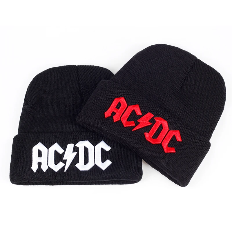 TUNICA Мужская и Женская Зимняя Теплая Шапка-бини, рок ACDC AC/DC рок группа, теплые зимние мягкие вязаные шапочки, шапка для взрослых мужчин и женщин