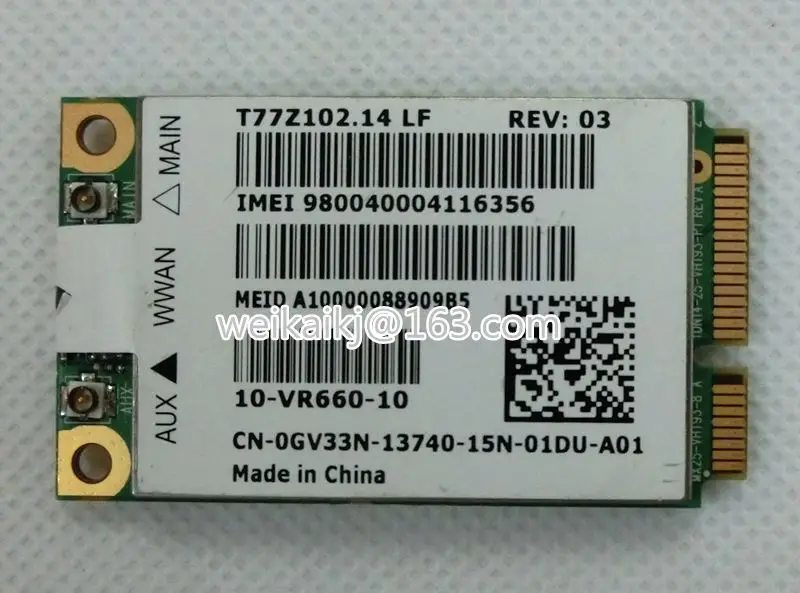 Для Dell DW 5620 DW5620 GOBI2000 UN2420 3G WWAN беспроводная карта GSM / GPRS UMTS HSD(U)PA разблокированная 7 2