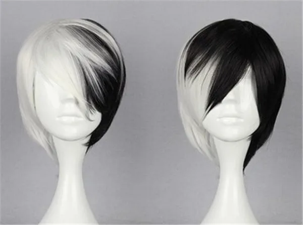 wig Супер Dangan Ronpa 2 Danganronpa Косплей Монокума костюм полный комплект короткий белый парик - Цвет: wig