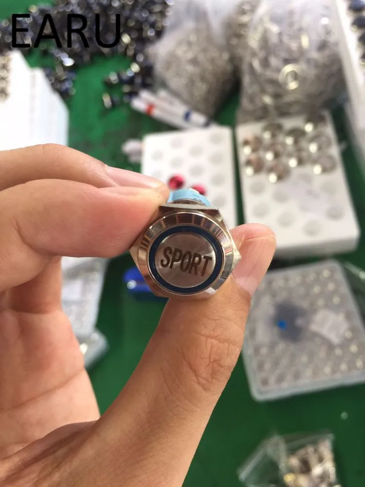 Водонепроницаемый светодиодный кнопочный переключатель из нержавеющей стали 19