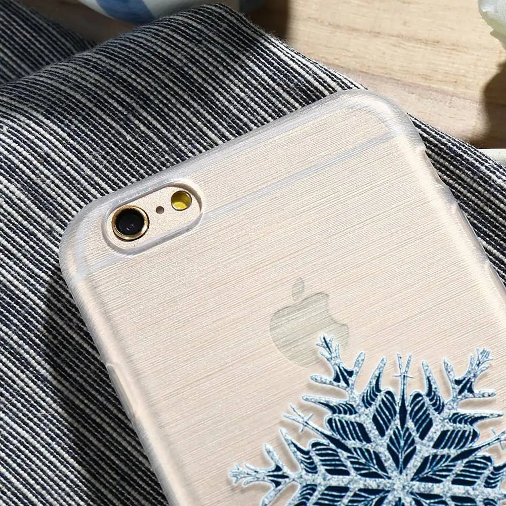 Чехол CASEIER с тиснением в виде рождественской снежинок для iPhone 7 6 6s Plus 5 SE