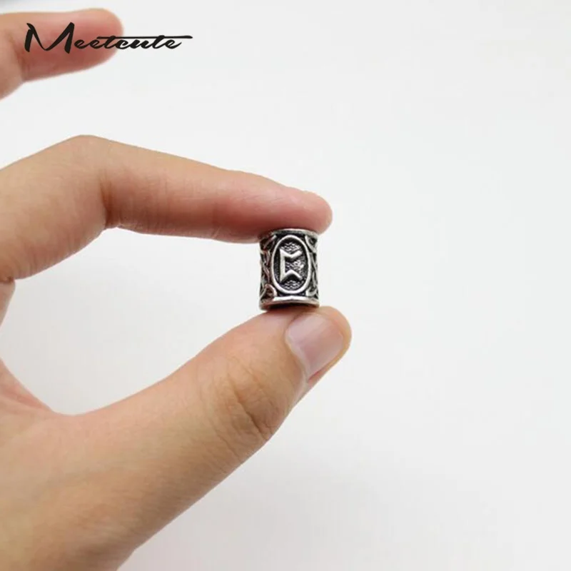 Meetcute 24 шт./компл. 1 3 см металлические бусы с рунами викингов подвески для бороды