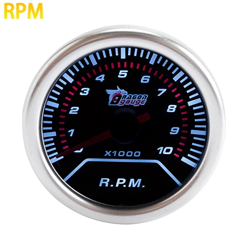 RPM Бегемот Автомобильный манометр EXT TEMP Вольт " 52 мм Бар Boost воздуха топлива турбо метр вакуум 12 В автомобиль серебряный обод Автомобильная панель приборов - Цвет: RPM
