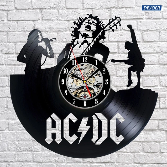 AC/DC Виниловая пластинка настенные часы отличная идея подарка для музыкальных фанатов AC DC настенные часы-7 стилей - Цвет: 7