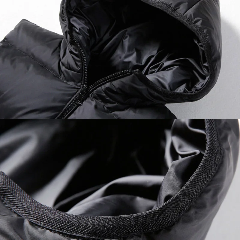 Высококачественный зимний пуховой жилет Schinteon с капюшоном пальто черная теплая