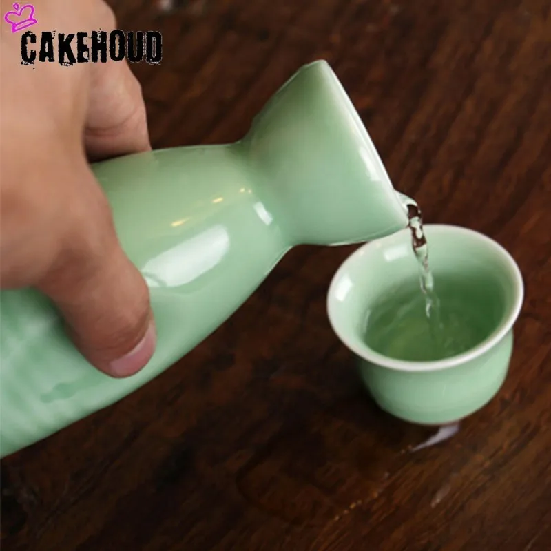 CAKEHOUD японский Саке набор креативный керамический винный домашний изоляционный винный стеклянный керамический один горшок четыре чашки Саке белый винный горшок, бутыль