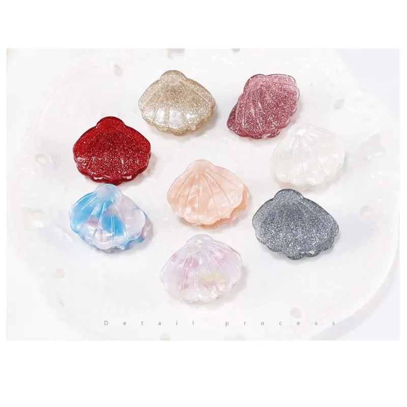 Корейские женские резиновые заколки для волос в виде ракушек милые зажимы