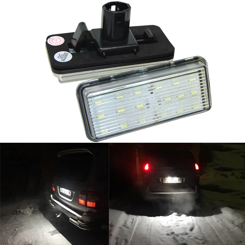 2 шт. автомобиля светодиодный номер Подсветка регистрационного номера 12V для Toyota Land Cruiser Prado 120 Land Cruiser 200 Lexus LX470 570 ошибок