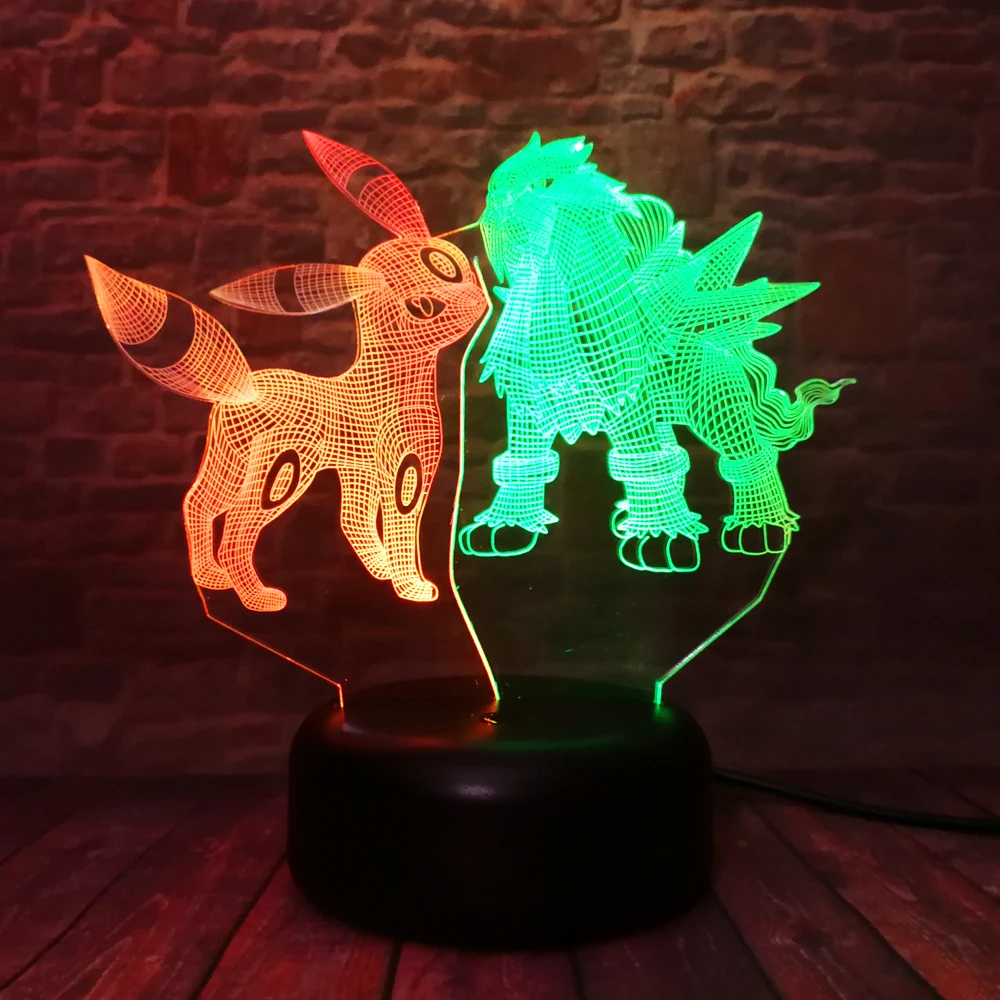 Покемон го 3D фигурка Umbreon Pokeball Bulbasaur Fire Dragon Valor Mystic 7 цветов Изменение ночник детские подарки