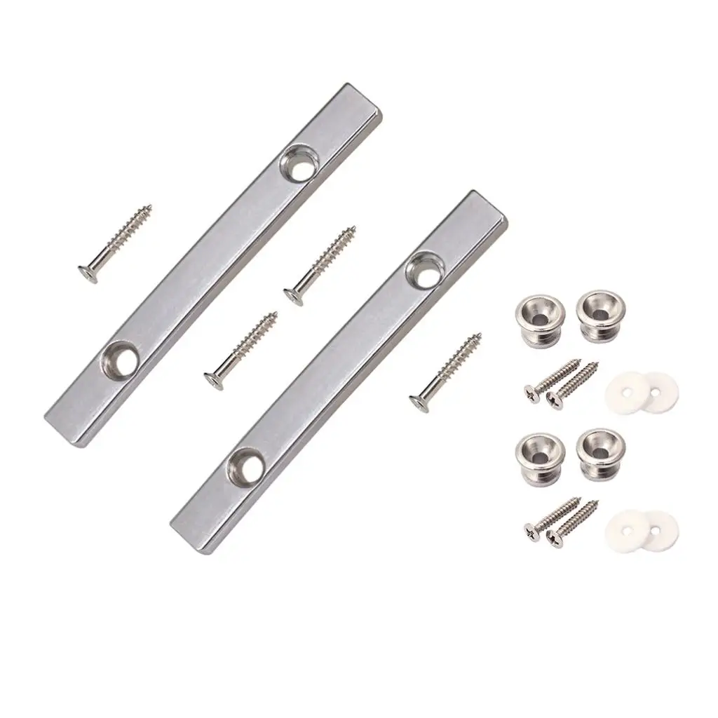 

2pcs Chrome Guitar String Retainer Bar With 2pcs Mushrooms Head Strap Locks and Mounting Screws For Electric Guitar Parts