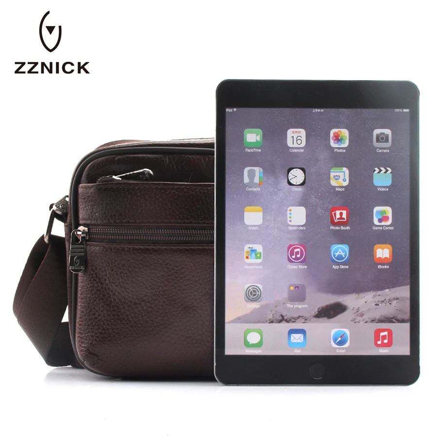 ZZNICK 2018 100%Genuine Cowhide Leather Shoulder Bag Small Messenger Bags Men Travel Crossbody New Fashion Flap |