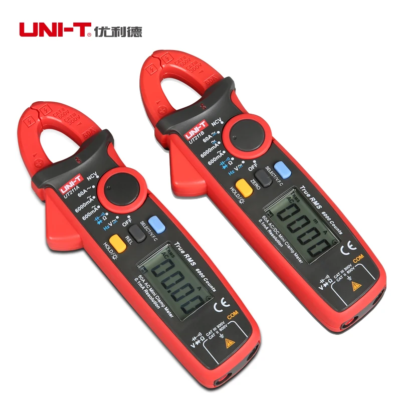 UNI T UT211B 60A с высоким разрешением истинный RMS цифровой клещи V. F. C. NCV тест нулевой