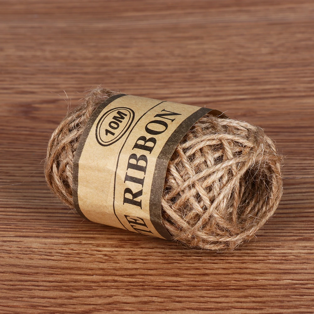 10m/Roll Natural Cords Woven Hemp Rope Handmade Brown Jute Wedding Home Accessories Decorative Twine String Gardening Cord | Дом и сад