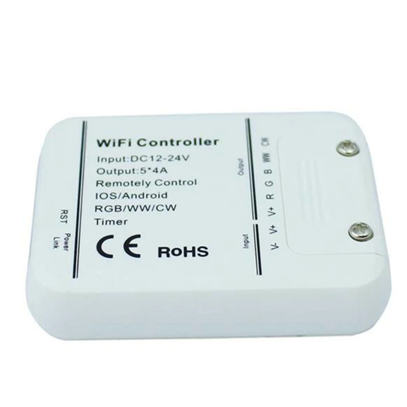 5 Channel Wifi LED Controller DC12V-24V RGB/CW/WW Strip Timer Output 20A IOS / Android Smartphone | Освещение