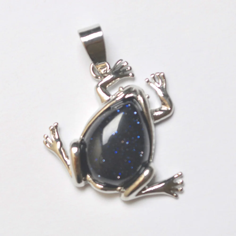 Натуральный Синий Песчаник камень драгоценный подвеска лягушка животные