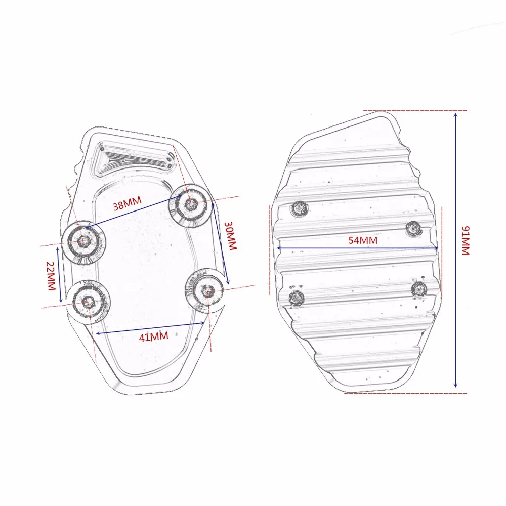 CNC алюминиевая мотоциклетная боковая подставка для увеличения пластины подставки расширение для YAMAHA R3